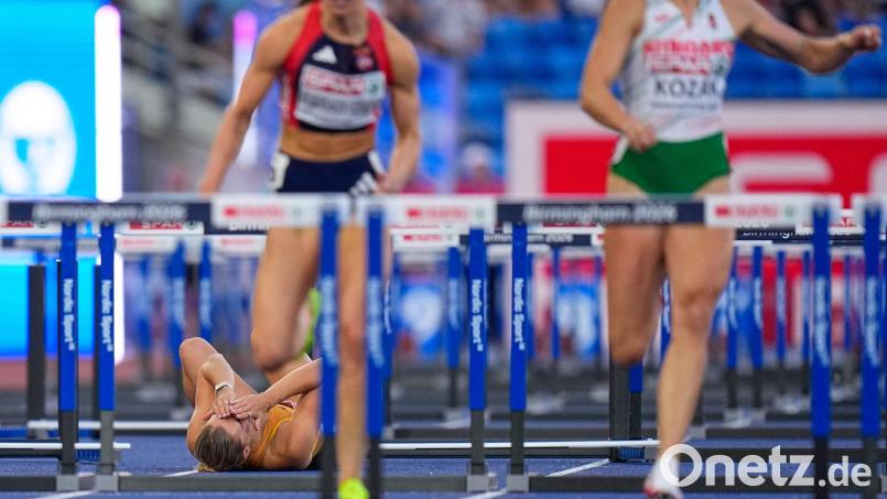 Für Franziska Schuster endete die Leichtathletik-EM schmerzhaft. Bild: Petr David Josek/AP/dpa