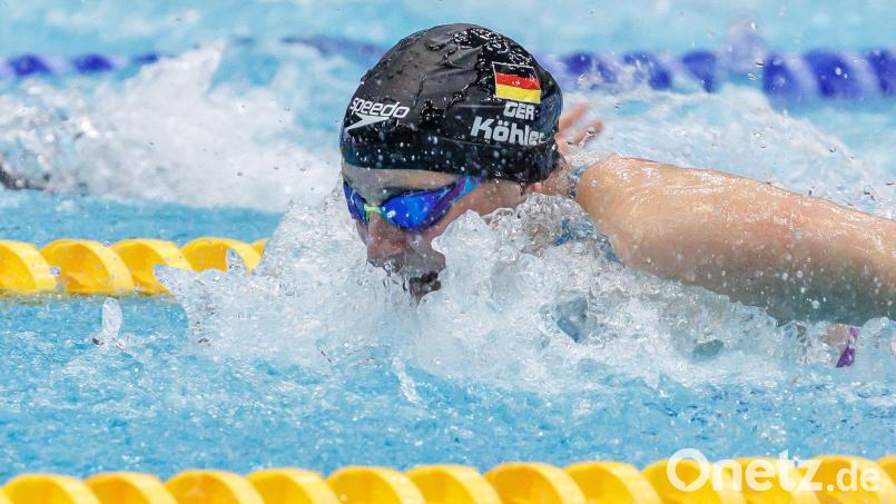 Über 100 Meter Schmetterling wurde Angelina Köhler 2024 Weltmeisterin. (Archivbild) Bild: Andreas Gora/dpa