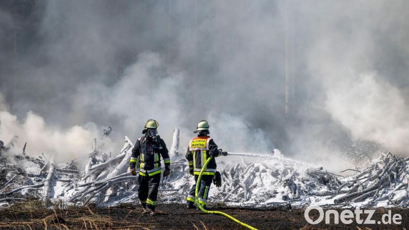 Ein Böschungsbrand hat einen Feuerwehreinsatz ausgelöst. Bild: Peter Kneffel/dpa