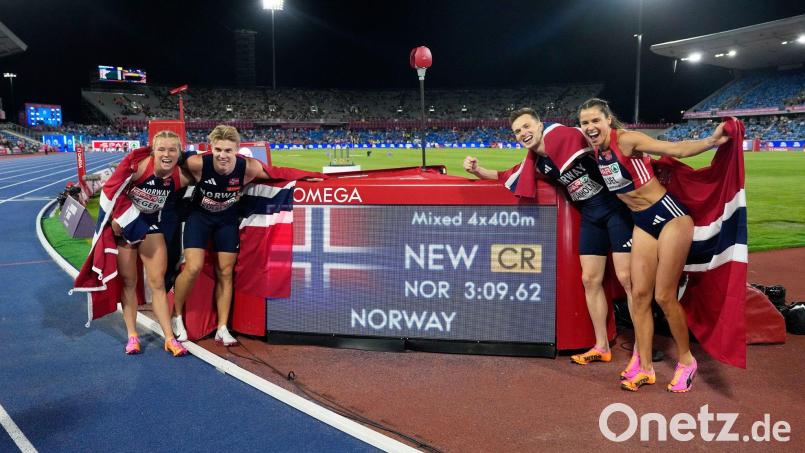 Die norwegische 4x400-Meter-Mixed-Staffel hatte ihre Goldmedaillen wegen einer Veranstalterpanne zunächst wieder zurückgegeben. (Archivbild) Bild: Matthias Schrader/AP/dpa