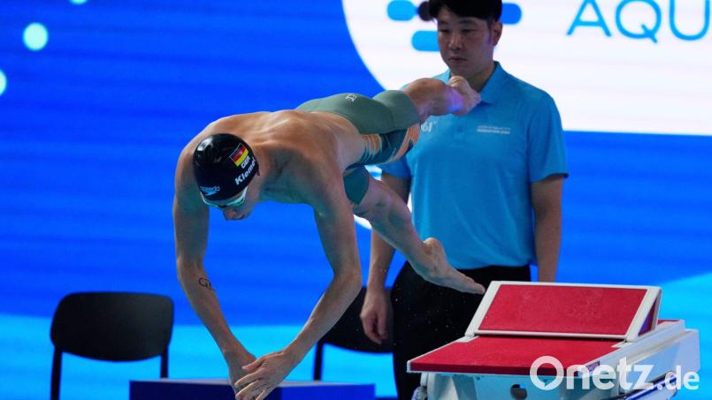 Oliver Klemet hat den Vorlauf über 1500 Meter Freistil gewonnen. (Archivbild) Bild: Vincent Thian/AP/dpa