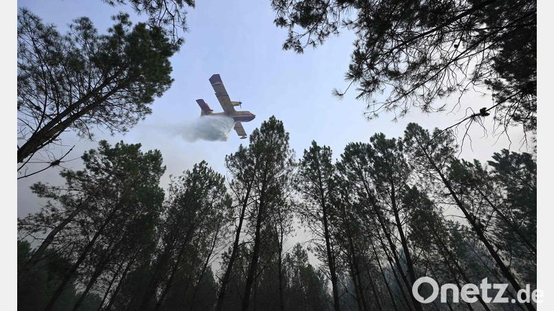Der Brand bei Luglon hat inzwischen rund 1.600 Hektar Wald und Buschland erfasst. Etwa 650 Menschen wurden vorsorglich evakuiert. Bild: Gaizka Iroz/AFP/dpa
