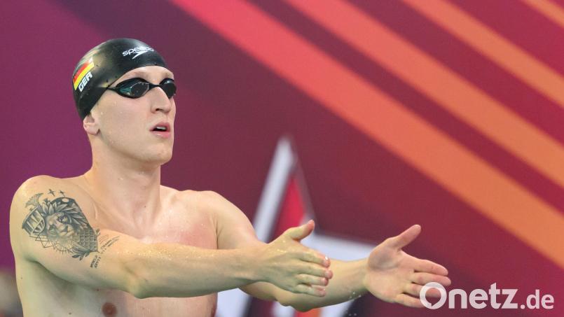 Lukas Märtens vom SC Magdeburg holt EM-Bronze über 400 Meter Freistil. Bild: Robert Michael/dpa