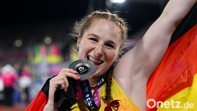 Speerwerferin Julia Ulbricht hat in Birmingham mit EM-Silber den größten Erfolg ihrer Karriere gefeiert. Bild: Sven Hoppe/dpa