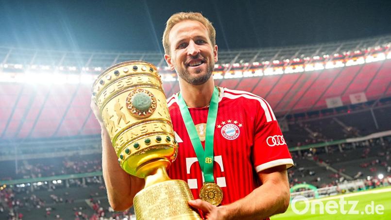 Harry Kane gewann in der vergangenen Saison mit dem FC Bayern München den DFB-Pokal und die deutsche Meisterschaft. Bild: Michael Kappeler/dpa