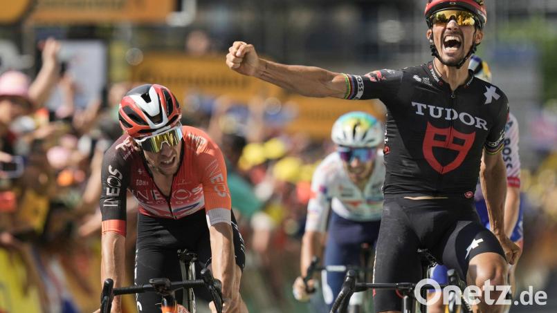 Der französische Ex-Weltmeister Julian Alaphilippe beendet laut Medienberichten seine Karriere. (Archivbild) Bild: Thibault Camus/AP/dpa