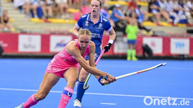 Lisa Nolte erzielte mit dem 1:1-Ausgleich ihr viertes WM-Tor. Bild: Dirk Waem/Belga/dpa