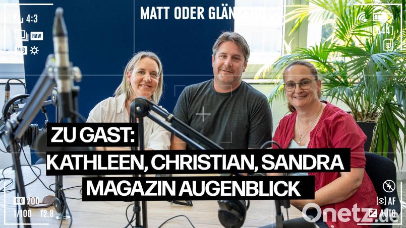Kathleen, Christian und Sandra (von links) zu Gast im Podcast-Studio der Oberpfalz-Medien. Bild: Alexander Unger