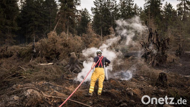 Gelöscht ist der verheerende Brand im Hohen Venn noch nicht. (Archivbild) Bild: Valentin Bianchi/AP/dpa