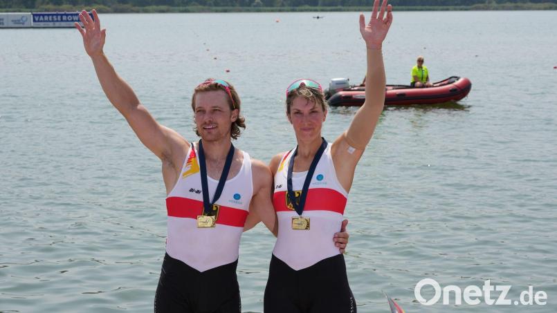 Nach dem EM-Titel sicherten sich Valentin Luz und Kathrin Marchand auch den WM-Titel. (Archivbild) Bild: Antonio Calanni/AP/dpa