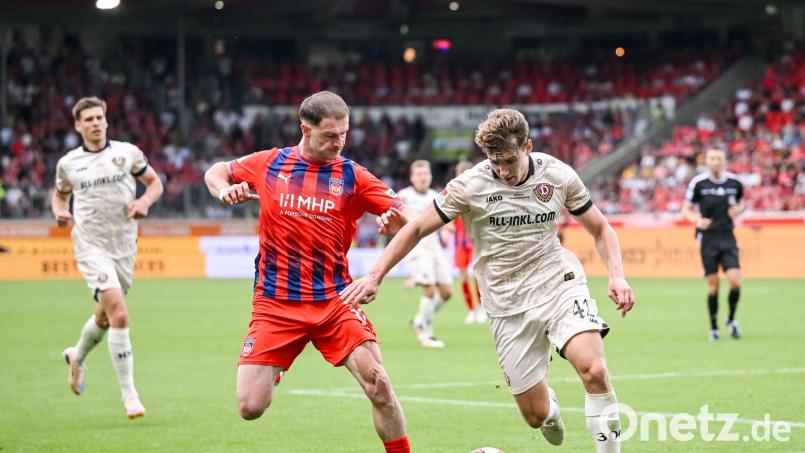 Heidenheim und Dynamo lieferten sich ein packendes Duell auf der Ostalb. Bild: Harry Langer/dpa