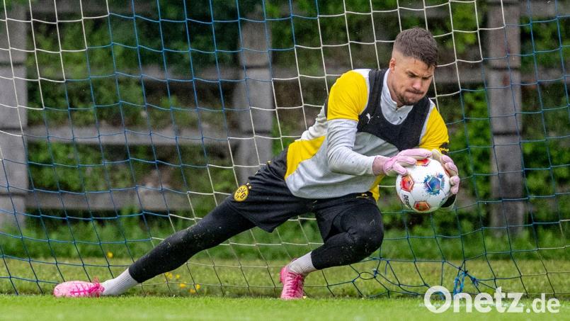 Steht in der ersten Pokalrunde beim BVB im Tor: Alexander Meyer. (Archivbild) Bild: David Inderlied/dpa