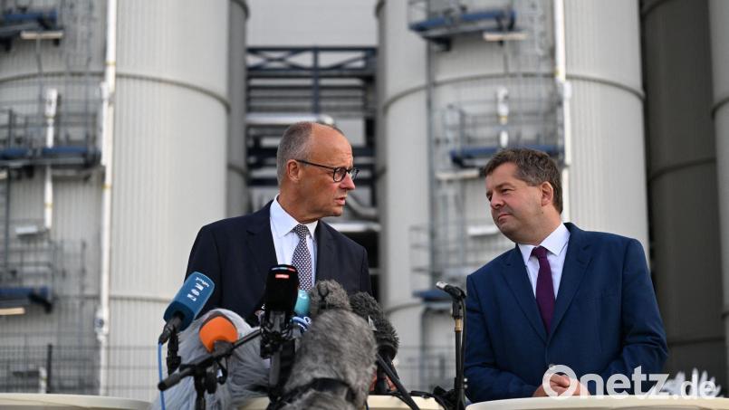 Zum zweiten Mal innerhalb von vier Tagen sind CDU-Chef und Spitzenkandidat zusammen in Sachsen-Anhalt unterwegs. Bild: Hendrik Schmidt/dpa