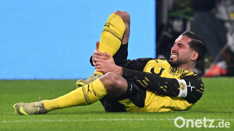 BVB-Kapitän Emre Can ist weiter verletzt und kann in der Champions-League-Vorrunde nicht spielen. (Archivbild) Bild: David Inderlied/dpa