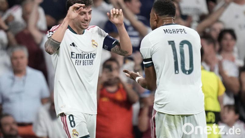 Fede Valverde (links) und Kylian Mbappé trafen für Real Madrid Bild: Bernat Armangue/AP/dpa