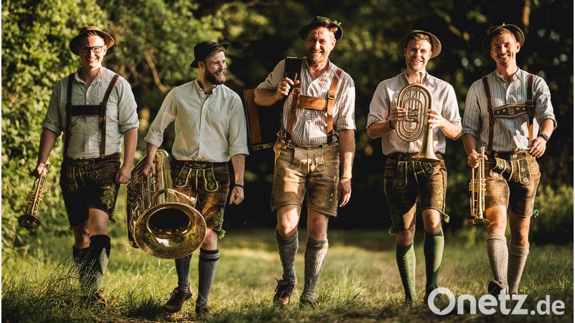 Die Musiker der Oktoberfest-Kapelle "Blechzipfl" sorgen am 12. September für Stimmung bei der Gonfeiaschta Kirwa. Bild: Band Blechzipfl