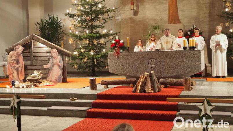 Die Krippe rückte bei der Christmette in den Mittelpunkt. Bild: exb