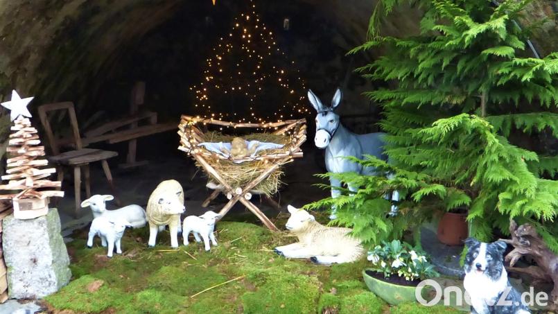 So etwas hat nicht jeder im Garten: die Krippe im Kellergewölbe. Bild: mng