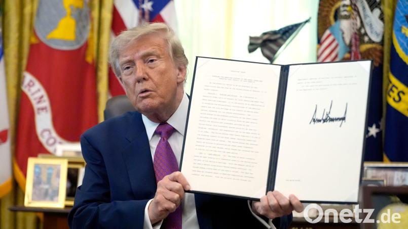 Trump brachte am Wochenende die Idee auf, aus dem US-Bundesstaat New Mexico könnte „New America“ werden. (Archivbild) Bild: Manuel Balce Ceneta/AP/dpa