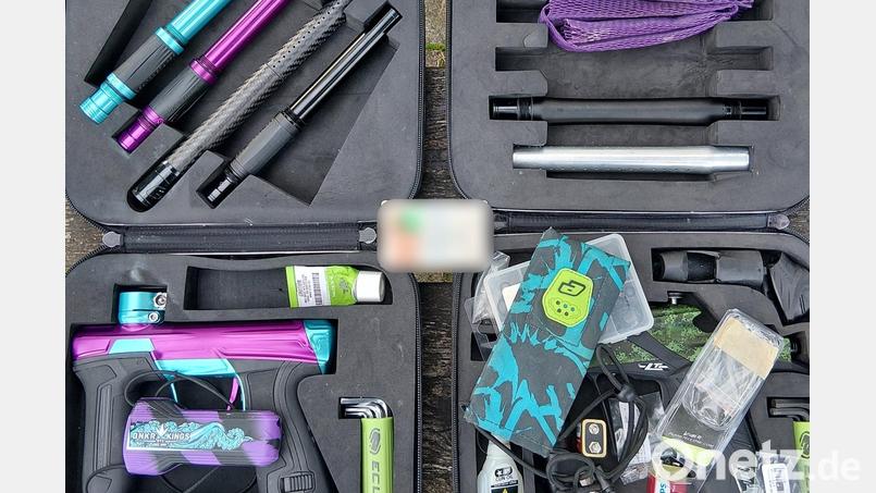 Die Bundespolizei hat bei mehreren Kontrollen in und um Waidhaus unter anderem Paintballwaffen, Messer, ein Elektroimpulsgerät und Pfefferspray sichergestellt. Bild: Bundespolizei