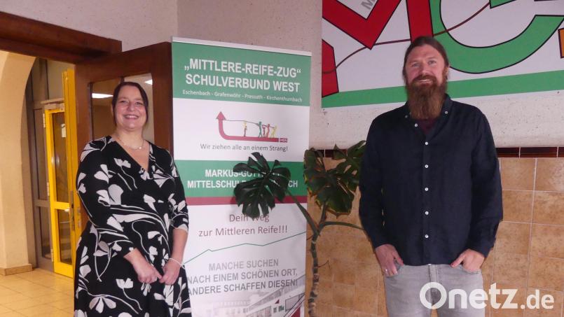 Nicole Gleißner und Sebastian Mühlhofer leiten ab dem neuen Schuljahr die Markus-Gottwalt-Schule in Eschenbach. Bild: Walther Hermann