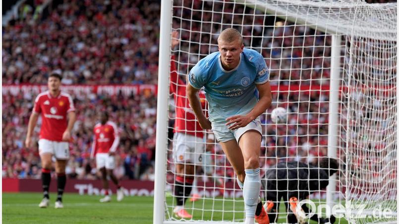 Erling Haalands Tor zum 1:0 für Manchester City hätte nicht zählen dürfen. Bild: Peter Byrne/PA Wire/dpa