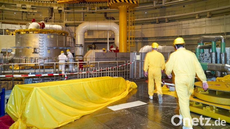 Blick in das Innere des tschechischen Atomkraftwerks Temelin. (Archivbild) Bild: Michael Heitmann/dpa