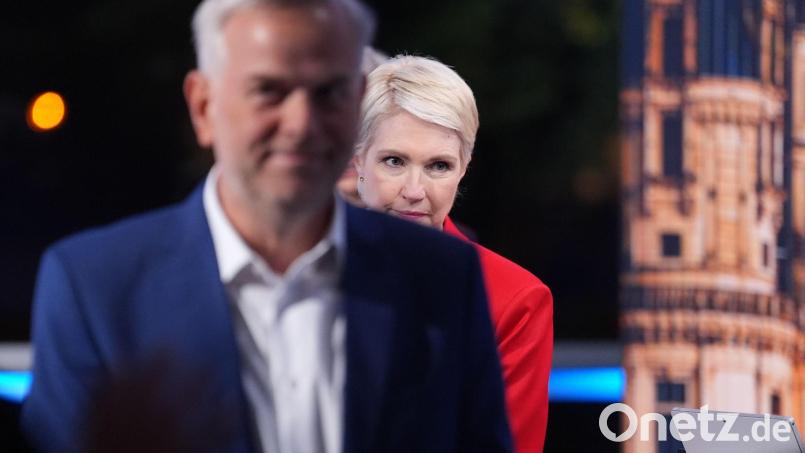 Die AfD mit Leif-Erik Holm landete bei der Landtagswahl vor der SPD um Ministerpräsidentin Manuela Schwesig. Bild: Marcus Brandt/dpa Pool/dpa