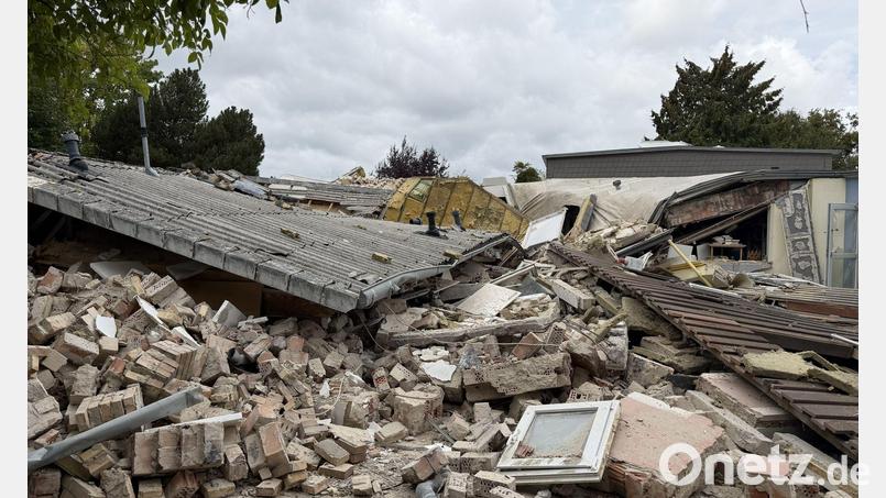 Nach dem teilweisen Einsturz einer Kita in Wolfsburg: Keine Menschen unter den Trümmern gefunden. Bild: ---/Stadt Wolfsburg/dpa