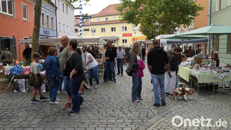 Am Nachmittag schlenderten etliche Besucher durch den Markt in Oberviechtach. Bild: Elfriede Weiß