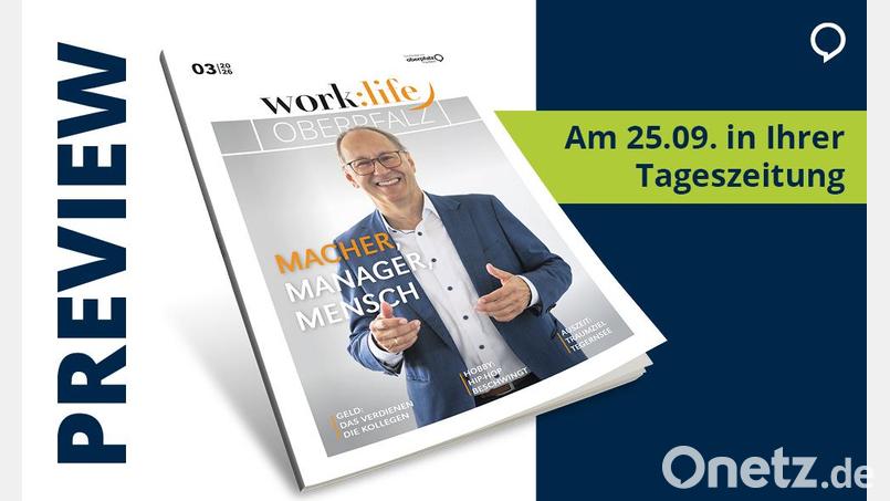 work:life OBERPFALZ– das Karrieremagazin mit Inspirationen und Trends rund um die Themen Arbeit, Beruf und Leben. Grafik: Agentur PR & Content