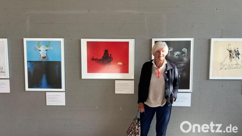 Die Witwe von Helme Heine, Gisela von Radowitz, hat noch einmal die Helme-Heine-Ausstellung in Etsdorf besucht. Bild: Wilhelm Koch