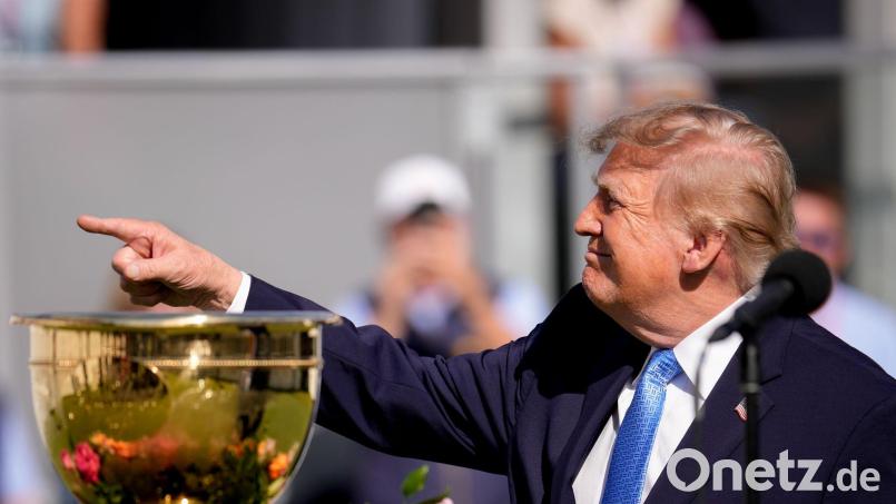 US-Präsident Donald Trump war beim Presidents Cup in Medinah zu Gast. Bild: Matt Slocum/AP/dpa