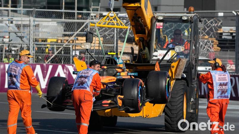 Weltmeister Lando Norris hat nach dem unverschuldeten Aus beim Formel-1-Rennen von Aserbaidschan seine Forderung nach einer Rennsperre für Franco Colapinto zurückgenommen. Bild: Darko Bandic/AP/dpa