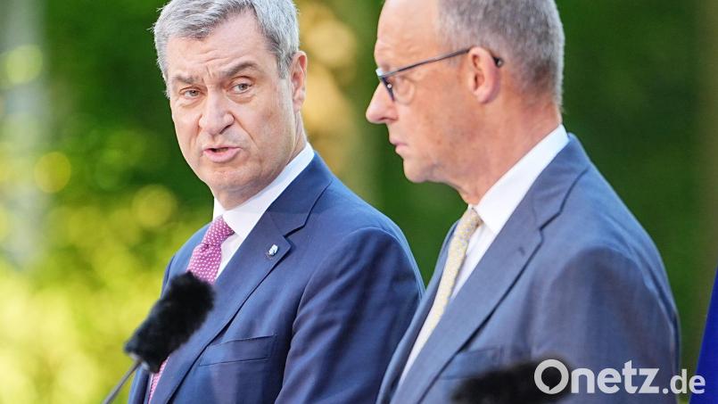 Markus Söder steht zu Friedrich Merz. (Archivbild) Bild: Michael Kappeler/dpa