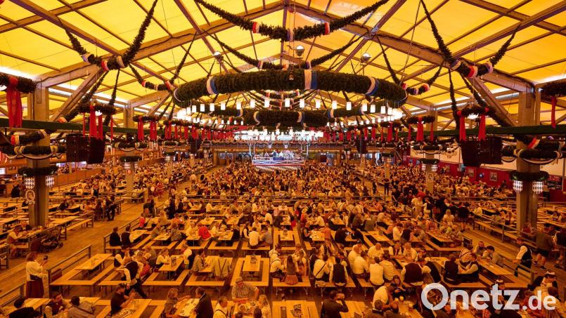 In der Ratsboxe des Schottenhamel-Festzelts haben die Stadtratsfraktionen traditionell Tische. (Archivfoto) Bild: Sven Hoppe/dpa