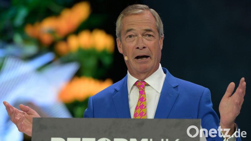 Der Vorsitzende von Reform UK, Nigel Farage, soll den Ermittlern zufolge auch ein mögliches Anschlagsziel gewesen sein. (Archivbild) Bild: Thomas Krych/AP/dpa