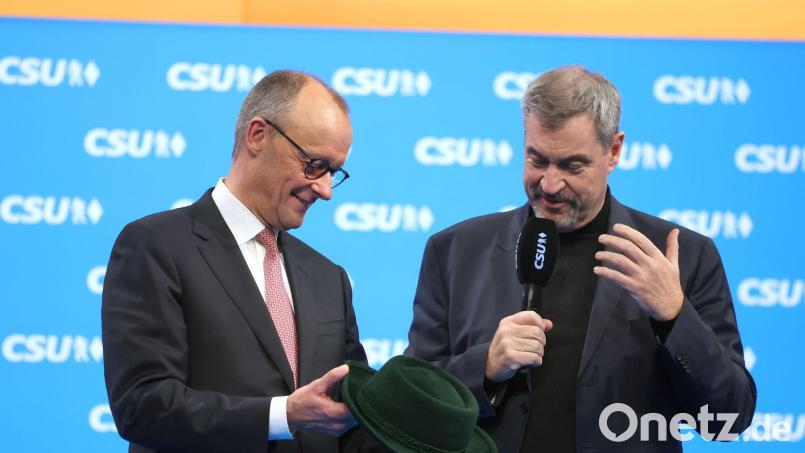 Die Chefs von CDU und CSU besuchen regelmäßig die Parteitage der Schwesterparteien. (Archivbild) Bild: Karl-Josef Hildenbrand/dpa