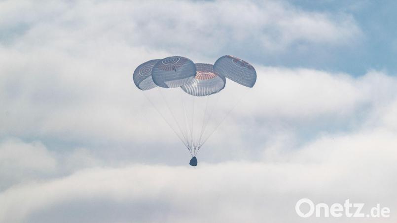 Die „Crew 12“ ist zurück auf der Erde. Bild: Keegan Barber/NASA/AP/dpa