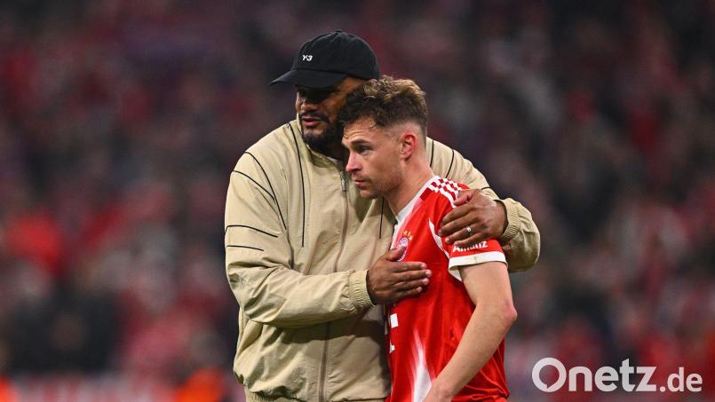 Bayern-Trainer Vincent Kompany (l) mit seinem Antreiber Joshua Kimmich. (Archivbild) Bild: Tom Weller/dpa