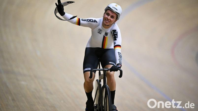 Emma Hinze könnte bei der Heim-EM in Berlin ihr Comeback feiern. (Archivbild) Bild: Gian Ehrenzeller/Keystone/dpa