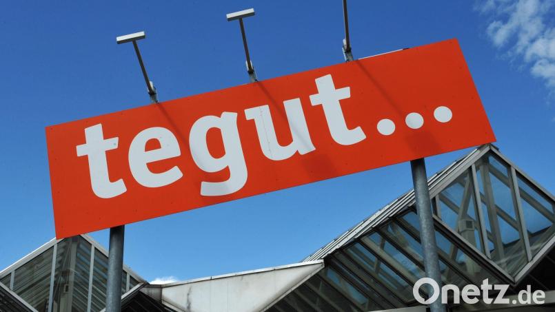 Das Tegut-Logo an einem Standort der Handelskette. Bild: Uwe Zucchi/dpa
