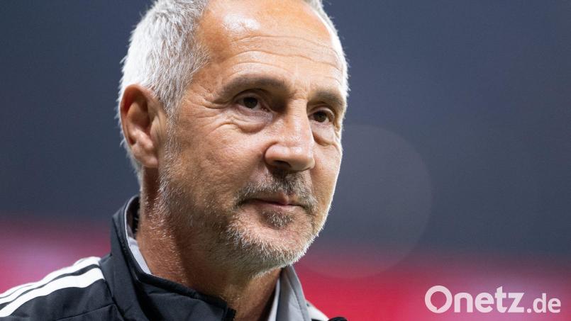 Adi Hütter vor dem Spiel gegen Köln. Bild: Florian Wiegand/dpa
