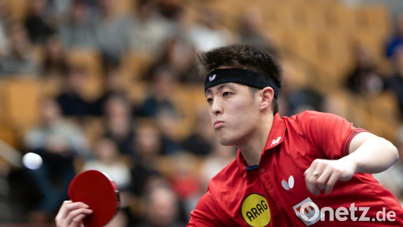 Im EM-Halbfinale: Tischtennis-Profi Dang Qiu. Bild: Soeren Stache/dpa