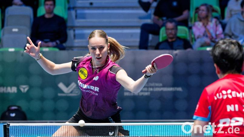 Im EM-Endspiel: Die deutsche Tischtennis-Meisterin Annett Kaufmann. Bild: Manfred Schillings/dpa