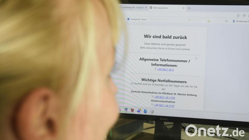 Wegen einer gravierenden Sicherheitslücke mussten Kliniken und Behörden in der Oberpfalz ihre Webseiten vorsorglich abschalten. Auch das Klinikum St. Marien in Amberg war betroffen. Bild: Gabi Schönberger