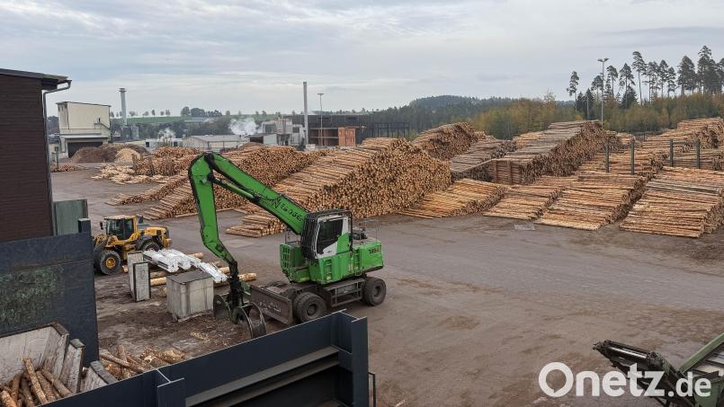 Es gibt wieder jede Menge Holz auf der Betzenmühle. Durch die Investitionen der vergangenen Monate ist auch mehr Platz zum Lagern entstanden. Bild: Gabi Schönberger