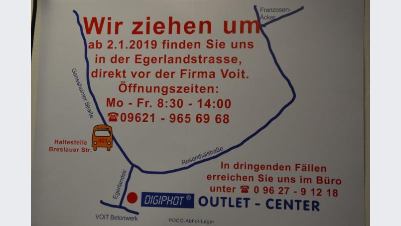 Räumungsverkauf im Digiphot-Shop im Real-Markt in Amberg - Neuer Standort ab Januar. Bild: aha