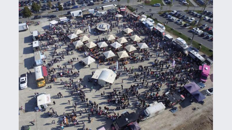 Eindrücke aus der Luft aus Forchheim. So ähnlich wird es am Samstag und Sonntag, 13. und 14. Juli 2019, auch auf dem Festplatz in Weiden aussehen. Bild: Funtastic GmbH