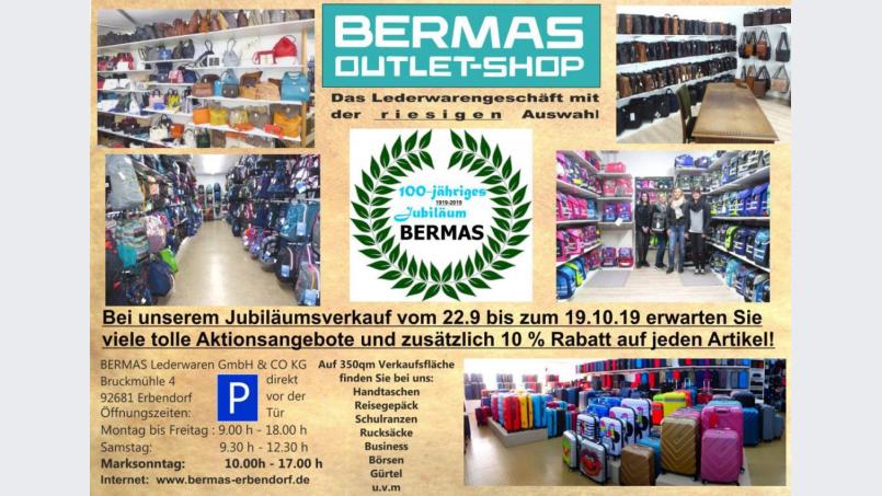 Beim Jubiläumsverkauf präsentiert der BERMAS Outlet-Shop zahlreiche attraktive Angebote. Bild: exb